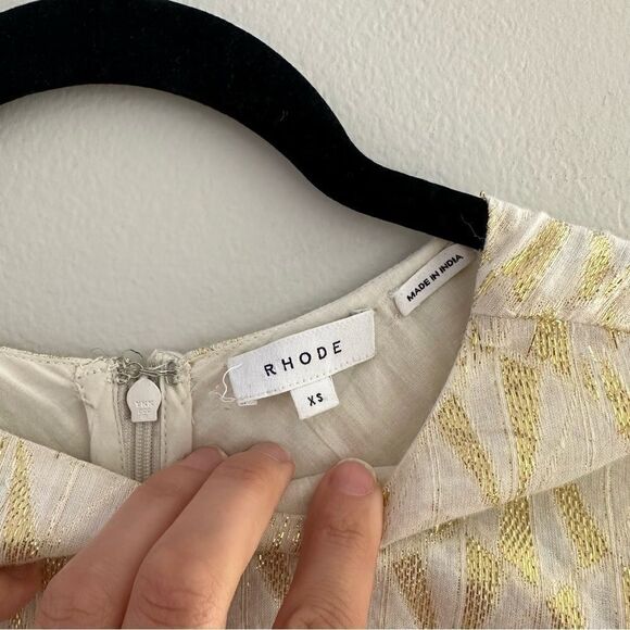 Rhode Donna Dress in Cream Metallic - Picture 3 of 6